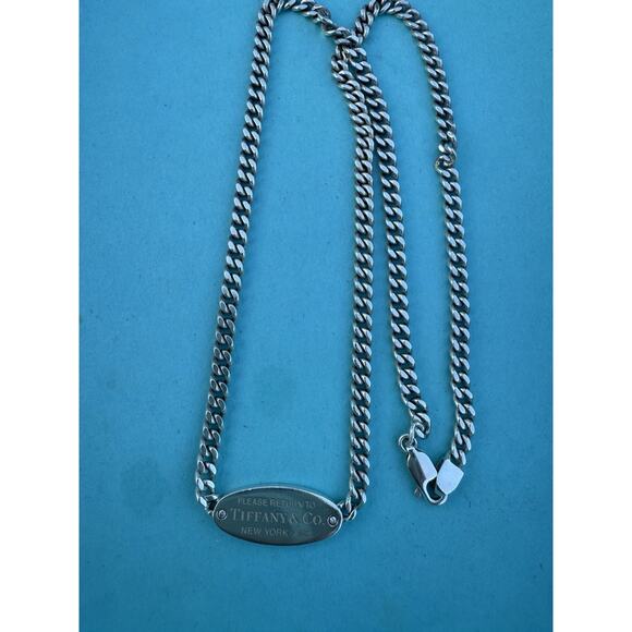 Tiffany & Co. Return To T&co Tag ID Chain Necklace W/ Diamonds - Sterling Silver - Picture 3 of 8